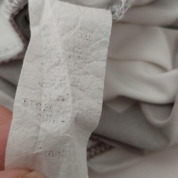 Loila Midi Dress Women's Small Chevron Pattern Brown and White Approx Tie - Picture 8 of 9